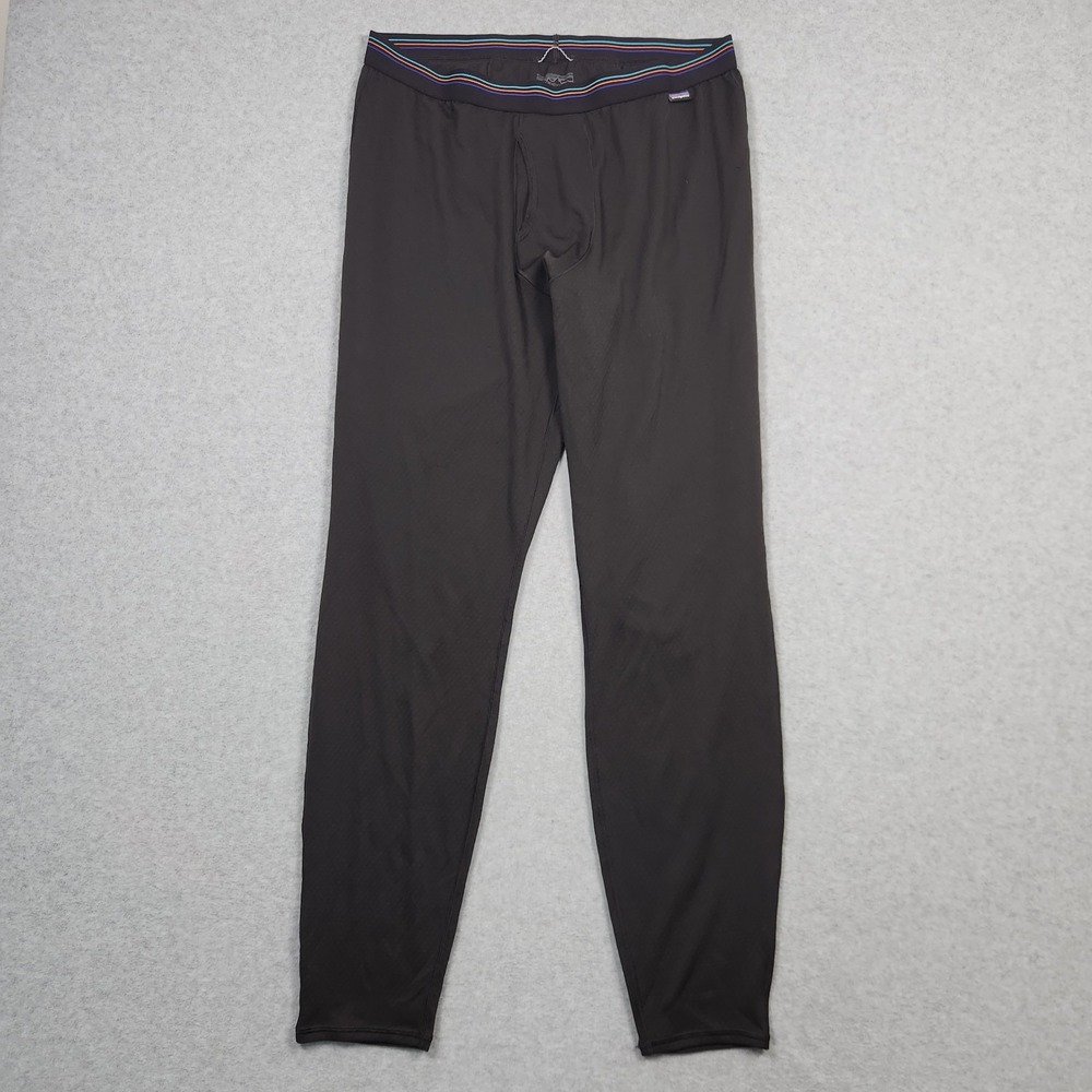 Patagonia Pants Mens Large Black Capilene Midweight Baselayer Bottom Performance